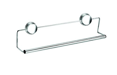 Croydex QM282641 Rust Free Stick 'N' Lock Plus Towel Rail, Stainless_Steel, Silver