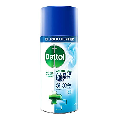Dettol All-in-One Crisp Linen Disinfectant Spray, 400 ml (Packaging May Vary)